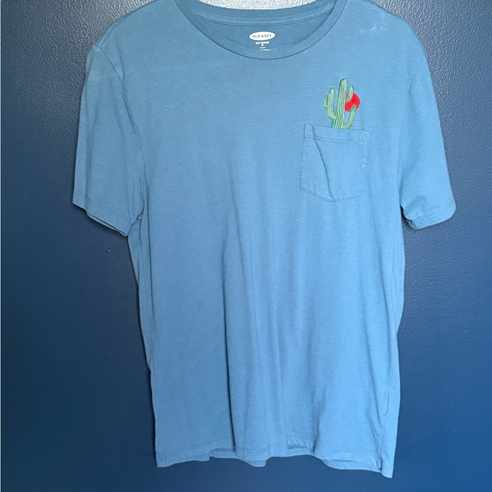 Old Navy Blue Short Sleeve Tee with Embroidery